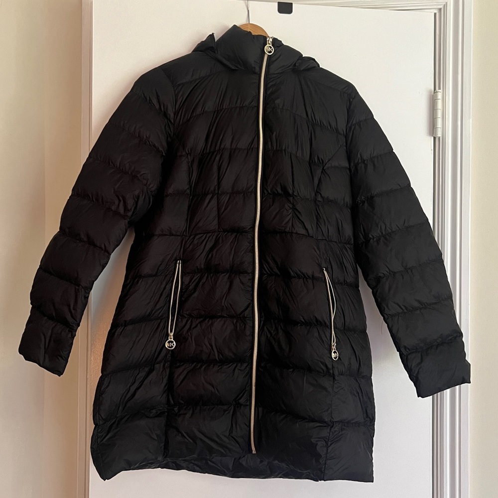 Michael Kors Black Puffer Coat with detachable Hood